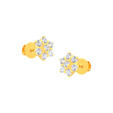 22k Yellow Gold Cubic Zirconia Stud Earrings with gold weight of 1.082g